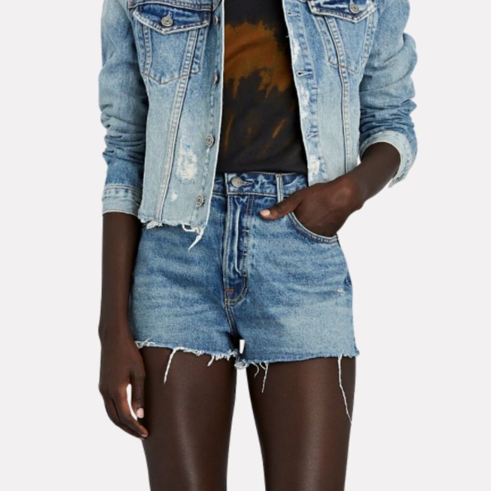 NWT GRLFRND Cindy Cut-Off Denim Shorts Size 25
